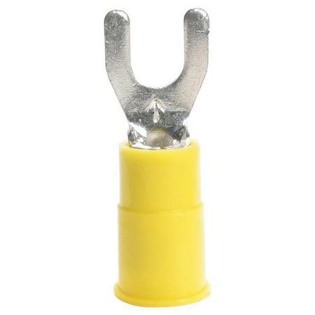 3M Fork Terminal, #10 Stud Size, 10 AWG, 1,000 V, Vinyl Insulated, Yellow, Crimp Termination Only FV10-10Q