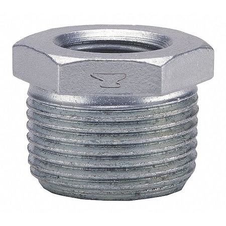 Zoro Select 1" MNPT x 1/4" FNPT Galvanized Hex Bushing 0819906850