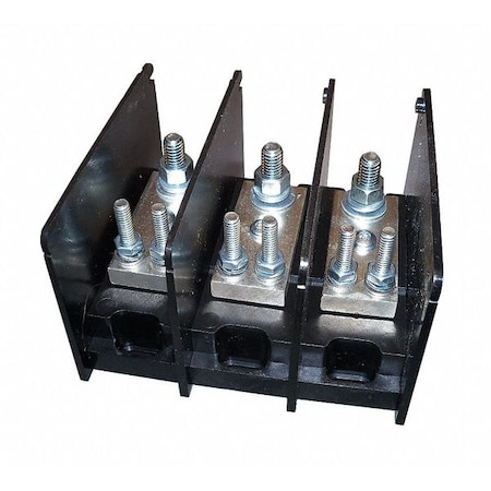 Mersen Power Distribution Block, Open, 3 Pole, 400 A Copper, 1,000 V AC/DC, Screw MPDB66233