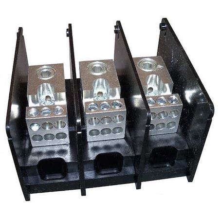 Mersen Power Distribution Block, Open, 3 Pole, 310 A Copper, 1,000 V AC/DC, Screw MPDB67663