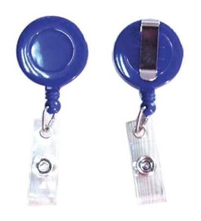 ZORO SELECT Badge Reel, Retractable/Clip, Blue, PK10 25DU61