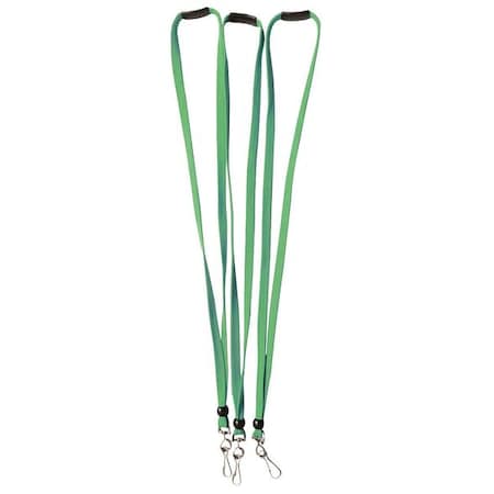 Zoro Select Lanyard, Green, Breakaway Style, 10 PK 25DU65