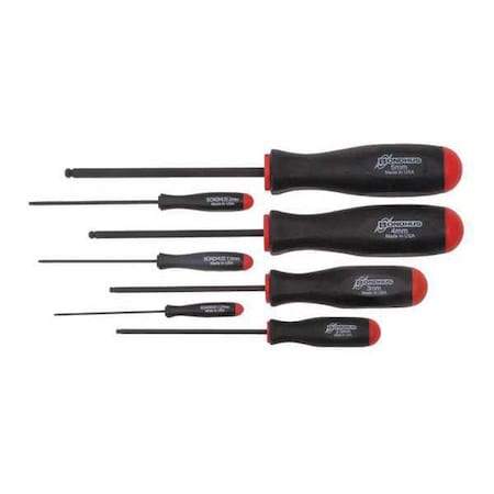 Bondhus Screwdriver Set, Ball End, 7 pcs 10687
