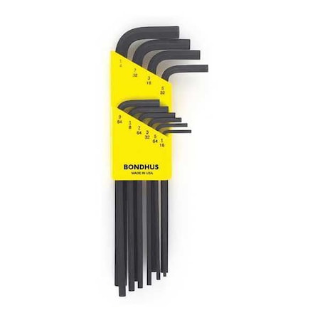 Bondhus 10 Piece SAE L-Shape Hex Key Set, 12138 12138
