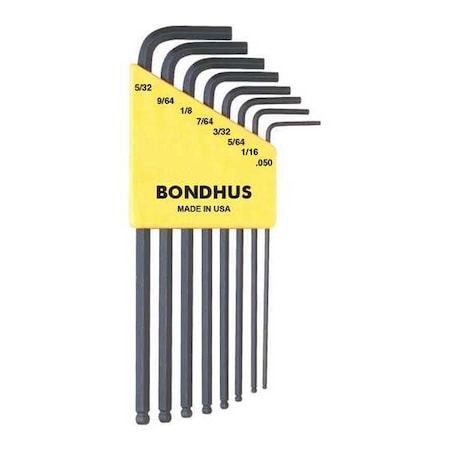 Bondhus 8 Piece SAE L-Shape Hex Key Set, 10932 10932