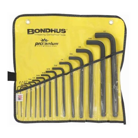 Bondhus 15 Piece SAE L-Shape Hex Key Set, 10935 10935