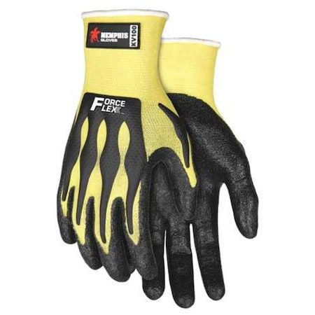 Mcr Safety Coated Gloves, Cut Level A2 , Nitrile , Flat , L 1 PR KV100L
