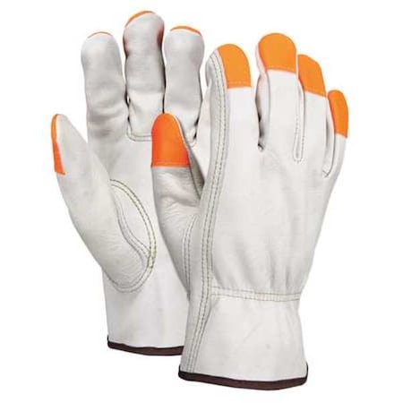 Mcr Safety Leather Drivers Gloves, Cowhide, Shirred Slip-On, Keystone Thumb, Gunn Cut, Beige, 2XL 1 PR 3213X2CHVSP