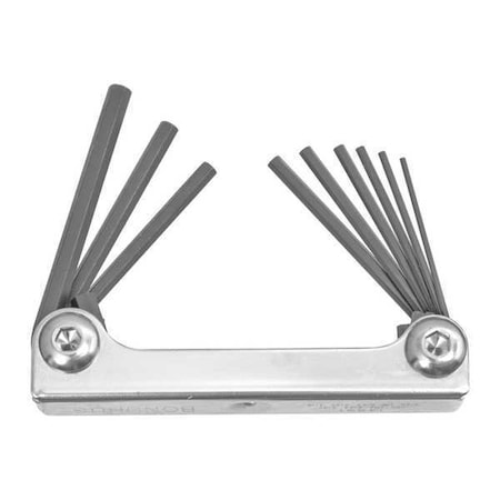 Bondhus 9 Piece SAE Fold-Up Hex Key Set, 14591 14591