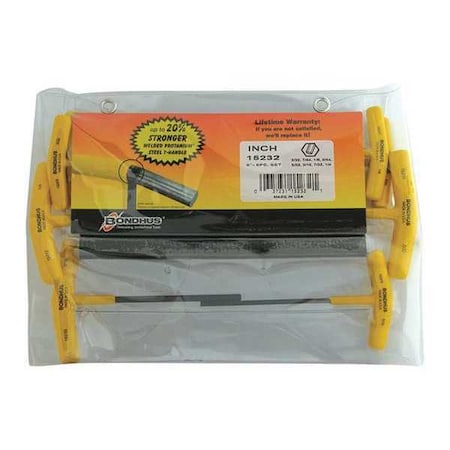 Bondhus 8 Piece SAE T-Shape Hex Key Set, 15232 15232