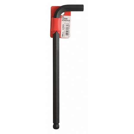 Bondhus Metric L-Shape Ball Hex Key Hex Key, 12 mm Tip Size 15780