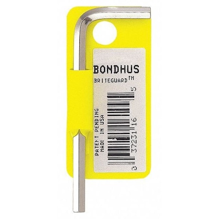 Bondhus SAE L-Shape Hex Key Hex Key, 1/2" Tip Size 16216