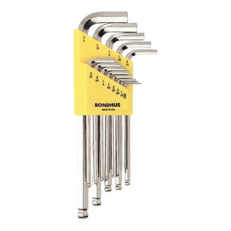 Bondhus 13 Piece SAE L-Shape Hex Key Set, 16937 16937