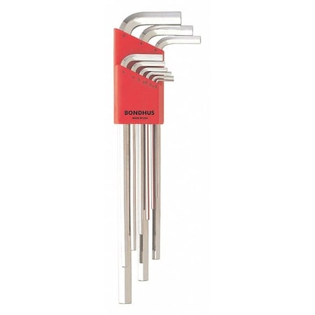 Bondhus 9 Piece Metric L-Shape Hex Key Set, 17199 17199