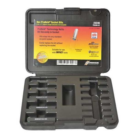 Bondhus ProHold Hex Bits 2In, 6pcs 23246