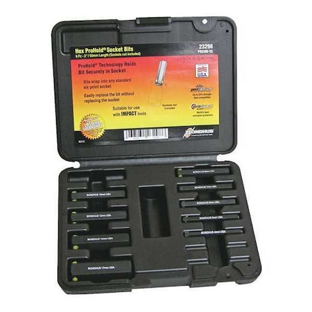Bondhus ProHold Hex Bit Socket Set, 9-pcs 23298