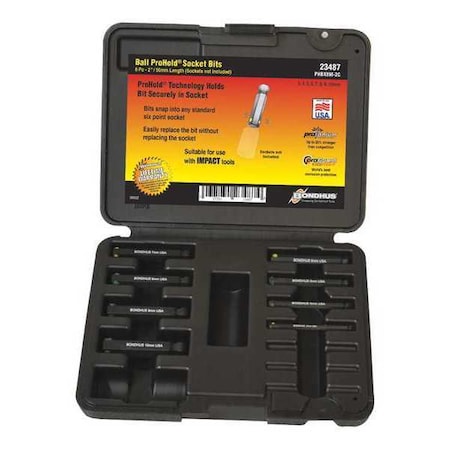Bondhus ProHold Ball Bit Set, 8 pcs 23487