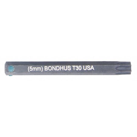 Bondhus T30 ProHold Torx Bit, 2" Length - Stock Size: 5mm 32030