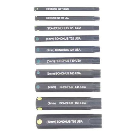 Bondhus ProHold Star Bit Set, 10 pcs 32038