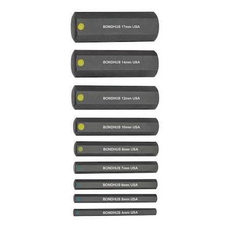 Bondhus ProHold Hex Bit Socket Set, 9-Piece 33298