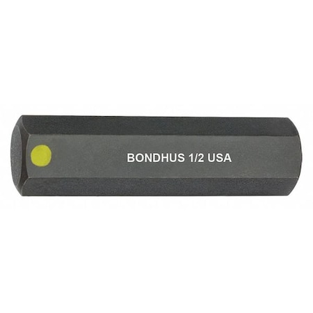 Bondhus 1/2" ProHold Hex Bit, 2" Length 33216