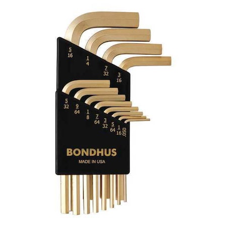 Bondhus 12 Piece SAE L-Shape Hex Key Set, 38236 38236