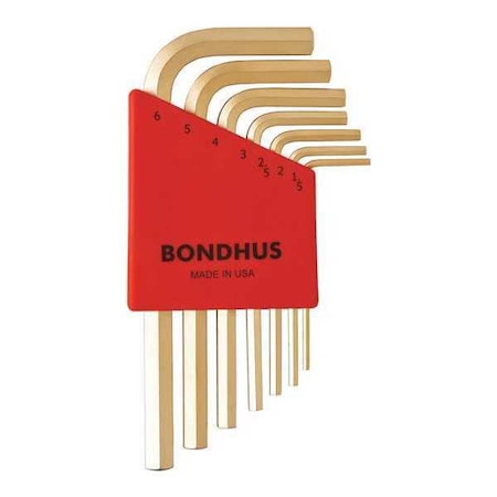 Bondhus 7 Piece Metric L-Shape Hex Key Set, 38292 38292