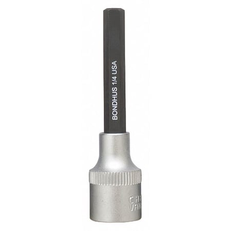 Bondhus 1/4" ProHold Hex Bit, 2" Length - With 3/8" Dr Socket 43212