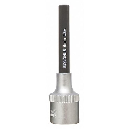 Bondhus 6mm ProHold Hex Bit, 2" Length - With 3/8" Dr Socket 43268