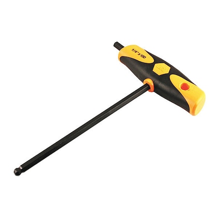 Wiha SAE T-Handle Ball Hex Key Hex Key, 1/4" Tip Size 33433