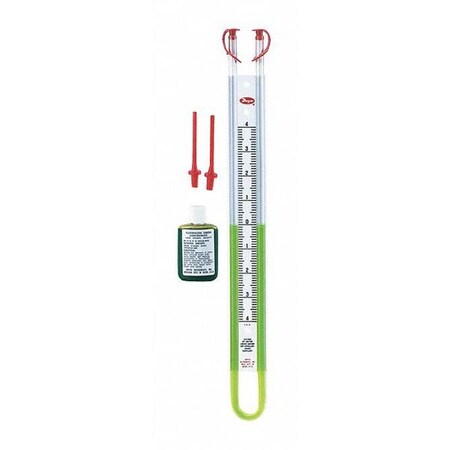 Dwyer Instruments U-tube manometer, range 4-0-4" w.c. 1221-8-D