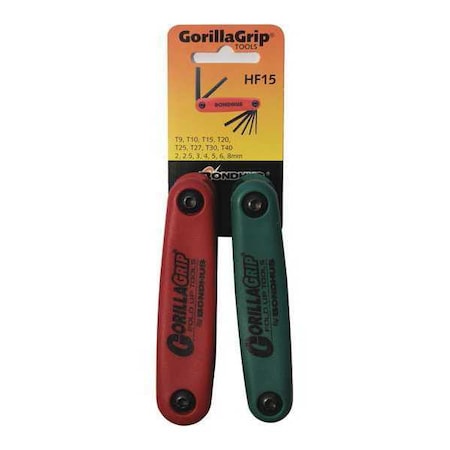 Bondhus 15 Piece Metric/Torx? Fold-Up Torx?/Hex Key Set, 12544 12544