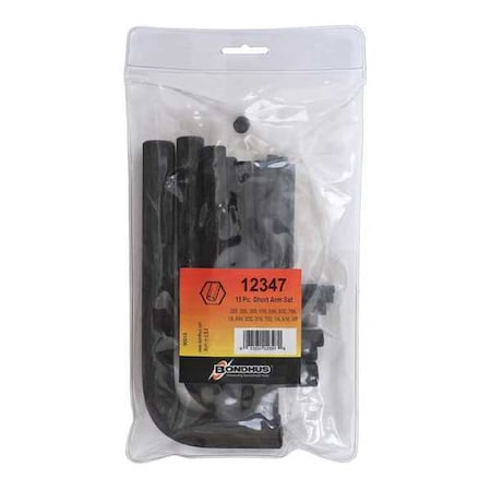 Bondhus 15 Piece SAE L-Shape Hex Key Set, 12347 12347