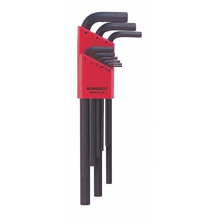 Bondhus 9 Piece Metric L-Shape Hex Key Set, 12199 12199