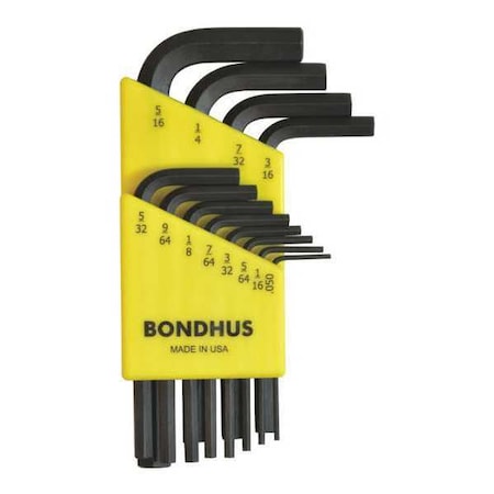 Bondhus 12 Piece SAE L-Shape Hex Key Set, 12236 12236