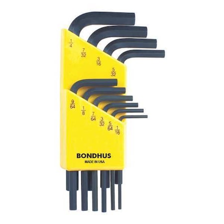 Bondhus 10 Piece SAE L-Shape Hex Key Set, 12238 12238