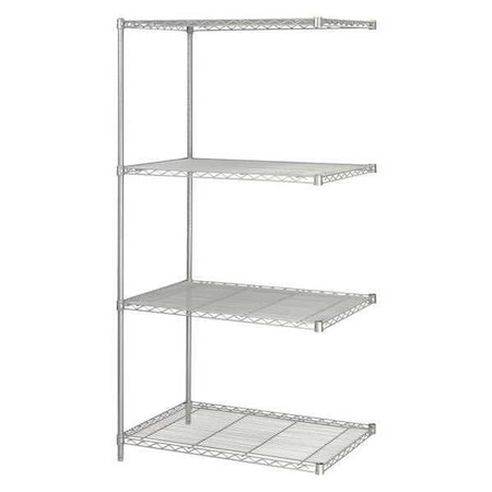 Safco Wire Shelving, 24"D x 36"W x 72"H, 4 Shelves, Gray 5289GR
