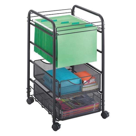 Safco Onyx Mesh Open File, w/Drawers 5215BL