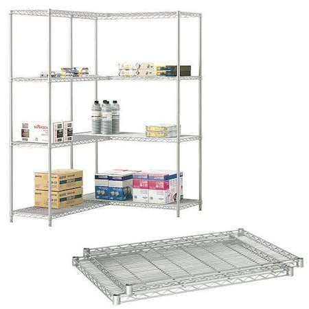 Safco Wire Shelving, 24"D x 36"W, Gray, Depth: 24" 5290GR