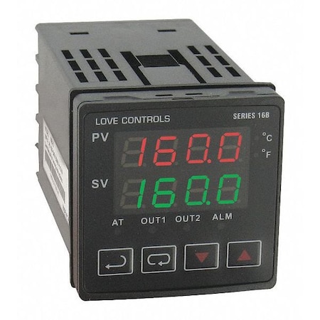Dwyer Instruments 1/16 DIN temperature/process controller, relay outputs 1 and 2. 16B-33