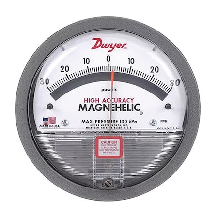 Dwyer Instruments Differential pressure gage, range 0-10" w.c., minor divisions .20 with low temperature option. 2010-LT