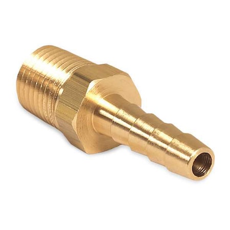 Mi-T-M Hose Barb, 1/4MP x 1/4 Std Brass 23-0051