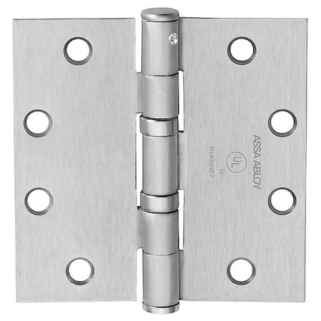 Mckinney Door and Butt Hinge, Steel, Full Mortise Mounting, 1 15/16 in Leaf W x 4 1/2 in Leaf H, Dull Chrome TA2714 NRP 4-1/2" X 4-1/2"