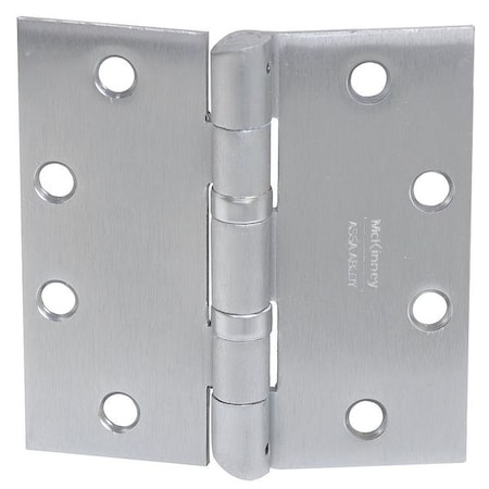 Mckinney Door and Butt Hinge, Steel, Full Mortise Mounting, 1 15/16 in Leaf W x 4 1/2 in Leaf H, Dull Chrome HTA2714 4 1/2 X 4 1/2"