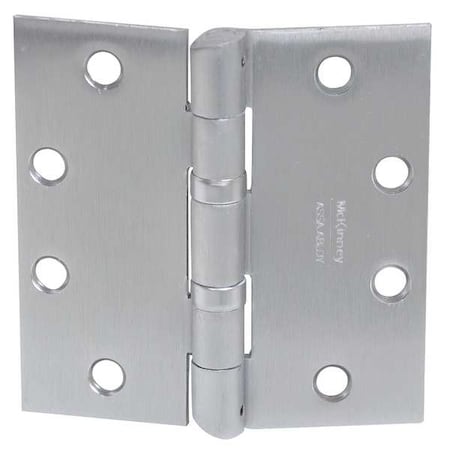 Mckinney Door and Butt Hinge, Steel, Full Mortise Mounting, 2 1/4 in Leaf W x 5 in Leaf H, Dull Chrome HT4A3786 BB NRP 5" X 4 1/2