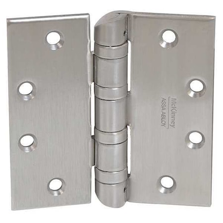 Mckinney Door and Butt Hinge, Stainless Steel, Full Mortise Mounting, 2 1/4 in Leaf W x 5 in Leaf H HT4A3386 BB NRP 32D