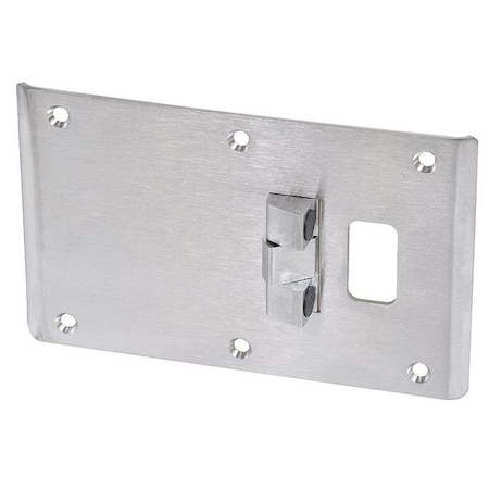 Mckinney Door Strike Plate, Brass, Offset Hung Mounting, Satin Chromium 63293 CSS-9 OFFSET HUNG 5 7/8 26D