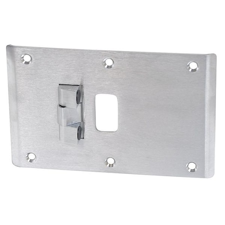 Mckinney Door Strike Plate, Brass, Center Hung Mounting, Satin Chromium 63313 CSS-9 CENTER HUNG 5 7/8 26D