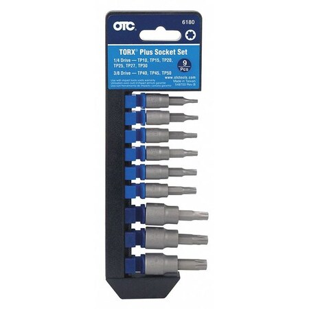 Otc Torx Bit Socket Set , Torx(R) , 9 pcs 6180