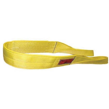 STREN-FLEX Synthetic Web Sling, Flat Eye and Eye, 8 ft L, 4 in W, Nylon, Yellow EEF2-904-8